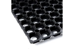 Vivol Gumowa mata pierścieniowa 100 x 150 cm, czarna – wycieraczka do użytku na zewnątrz w ogrodzie lub na tylnych drzwiach – gumowe maty zewnętrzne dostępne w różnych rozmiarach