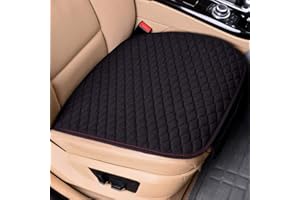 GLITZFAS Auto rutschfest Sitzauflagen Sitzkissen Leinen Universal Auto Vordersitz und Rücksitz Kissen - Bequem und atmungsaktiv (Schwarz,1 Stück Vordersitzbezug)