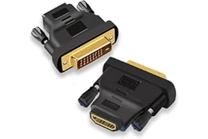 MMOBIEL Adaptateur HDMI vers DVI - Bidirectionnel - DVI-D Mâle Dual Link vers HDMI Femelle - Convertisseur pour Moniteur, PC, TV, Jeux, Projecteur - 1080p Full HD 60Hz - Connecteur Or