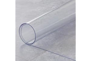 HOOZ Przezroczysta folia na stół, 100 x 100 cm, grubość 1,5 mm – przezroczysty obrus z PCW w różnych rozmiarach i kształtach (okrągły i prostokątny) – podkładka na stół, wodoodporna, zmywalna, trwała