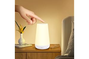 Taipow Lampe de Chevet Tactile Veilleuse, LED Lampe Rechargeable 13 Couleurs/5 Niveaux, Ajustable Enfant Lampes Nuit de Table Sans Fil pour Chambre à Coucher Salon Camping -2xTélécommandes
