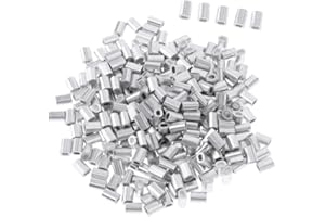 predolo 100 Stück Doppelfass Crimphülse Aluminium Crimpschlaufe Hülse Angel Rohrverbinder