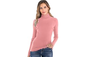 Enjoyoself Suéter Cuello Alto para Mujer Pull-Over Tops Primavera Otoño Suéter de Punto Suéter de Invierno cálido y Elegante Suéter Elegante Calcetín Moderno Cuello Alto Alto Mujer Básico