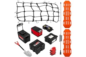 GLOBACT 10Pcs RC Crawler Roof Simulation Decoration Luggage Net/Fishing Box/Oil Drum/Shovel/Antennas/Recovery Board for 1/10 Traxxas Trx4 Trx6 AXIAL SCX10 Redcat GEN 7 8 Rc4wd Accessories, 267B