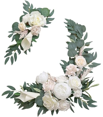 Festone Di Rose Artificiali In Seta - 65x15 Cm - Decorazione Per Matrimonio, Arco, Parete, Compleanno - Fiori Finti UV Resistant