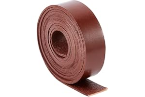 GORGECRAFT Cordino piatto in vera pelle di bufalo pieno fiore, 25 mm x 2 m, spessore 2 mm, filo per intrecciare, per la creazione di gioielli, collari, cinture, artigianato fai da te, marrone cocco