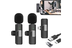 REDITAINER Microfono Inalambrico para iPhone/iOS/Android, Micrófono Lavalier Inalámbrico Bluetooth para Móvil Portátil, para Youtube, Facebook, Twitter, TIK Tok Video y transmisión en Vivo(No se Requiere App)