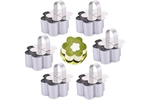 Onepine Lot de 6 Moule à Gâteau Fleur Anneaux de gâteau DIY Moule à gâteau en Acier Inoxydable Idéal pour Mousses et Desserts
