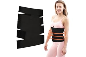 PWSAP Entraîneur de Taille pour Femmes, Serre-Taille, Enveloppement de Sueur pour Le Ventre, Enveloppement de Bandage pour Le Sport Post-Partum, enveloppements d'estomac pour la Graisse du Ventre, 3 mètres