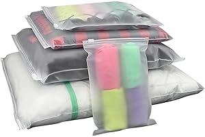 ANQFZQE 25Pcs Hospital Bag Maternity Essentials, Ziplock Bags for Clothes, Zip Lock Bags for Travel, Reusable Plastic Frosted Hospital Bag Organiser Pouches for Clothes, Shoes, Cosmetics (5 Size)