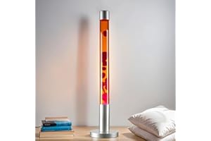 LICHT-ERLEBNISSE Grande lampe à lave XXL, lampadaire orange rouge, 76 cm, G9 50 W avec interrupteur à fil, ampoule incluse, d'ambiance, salon, chambre de jeunes, lampe rétro