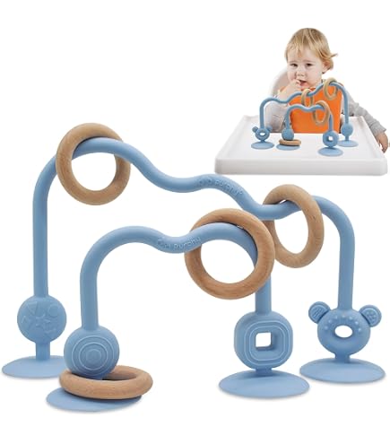 Jouet Bain Bébé 4 Pièces Avec Ventouses - Spinners Animaux Marins, ABS, Pour Baignoire, Vitre, Chaise Haute