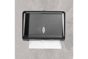 Paper Towel Dispenser,LIROPAU Hand Paper Towel Dispenser,Wall Mounted Multifold Tissue Dispenser C-Fold Single Fold Hand Towel Dispenser for Hotel Bathroom Kitchen Restaurant (Black)