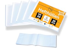 perfect line • 25 custodie per quaderni QUERFORMAT DIN A5, copertina trasparente e goffrata, copertina per quaderni in polipropilene riciclabile (PP)