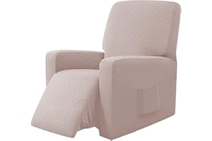 EBETA Copripoltrona Fodera per Poltrona, Coprisedile Chivas Poltrona Reclinabile Relax Completo Elasticizzato con Tasche (Sable)