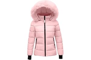 duaicnvow Piumino Donna Classico Trapuntato, Cappotto Imbottito Invernale con Cappuccio in Pelliccia Sintetica, Giubbotto Caldo e Leggero a Lunga Duraata, Stile Studentesco Casual per Tempo Libero