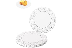 ZAMXHUG Centrini USA e Getta in Pizzo Bianc - 100pcs Centrini di Carta Rotondo da 6,5 Pollici Carta,Centrini monouso,per stuoia per Torte per Matrimoni, Compleanni, Dessert, Articoli per la tavola
