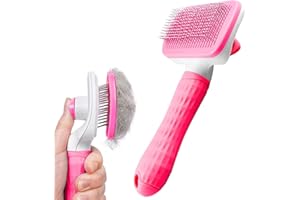 BROCCY Pet Hair Remover, Dog Hair Remover, Cat Hair Remover, Dog Brush, Cat Brush, Pet Brush, Hair Remover, Pet Brush for Long and Short Hair, Clean Pet Hair from the Brush with One Button (Grey)