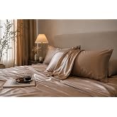 ICON SILK%100 Saf 19 Momme İpek Yastık Kılıfı 50 cm x 70 cm 1 Adet Sandy Koyu Vizon Fermuarlı