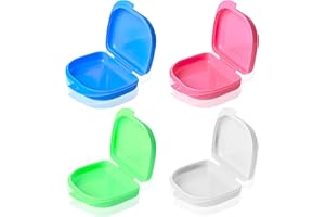 VODUNS Boite pour Appareil Dentaires 4PCS Boite Appareil Dentaire, Boite a Dentier Enfant Orthodontie Petit Etui de Rangement pour Prothèse Dentaire Boîte de Protège Dents Orthodontique Dentaires Sportifs