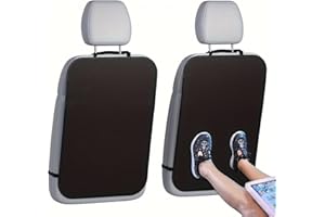 Hnonoxy Protector de Asiento de Coche Resistente al Agua, 2 Piezas 45 x 60 cm Asiento de Coche, Protección para la Parte Trasera de los Asientos Delanteros (Negro)