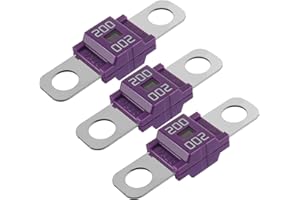 SIGANDG AMI/Midi Fusible 200A de Alta Corriente Bolt-on Midi Fusible 200 Amp Púrpura para Automóviles, Autobuses, Camiones, Caravanas, Vehículos de Construcción (Paquete de 3)