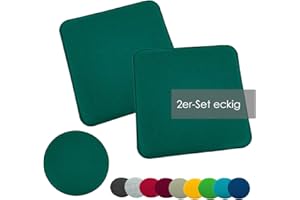 ‎HEIMTEXLAND heimtexland ® 2er Pack Sitzkissen Filz Stuhlkissen Bodenkissen Polster Stuhlauflage Indoor Outdoor Kissen eckig Typ631 Filzkissen tannengrün 35x35 cm 2 Stück