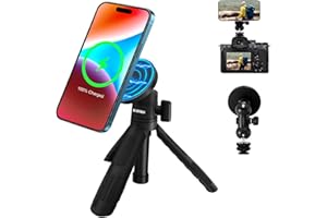 HAFOKO HA-W08 Magnetisch Selfie Stock Kabellos Aufladen Stativ Magnetisch Kabellos Montieren Desktop Smartphone Verlängerung Stativ Magnetisch Halter w Magie Arm Kompatibel für iPhone 15/14/13/12