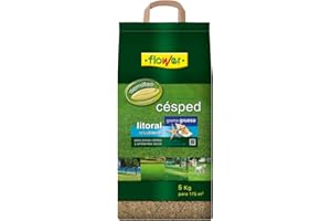 Flower - Semillas de Césped Litoral Grama Gruesa | Resistente a Pisadas y Salinidad | Para Zonas Cálidas y Secas | Cubre 175m2 | Material Semilla, Tamaño 25x14.5x54 cm