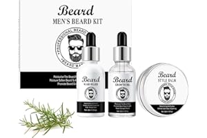 FANFALUV Beard Grooming Kit For Men-Beard Growth Kit-Beard Kit With Beard Shampoo,Beard Growth Oil,Beard Balm-Gift Sets For Men-Beard Care Kit For Men-Birthday Gifts For Him/Dad/Husband/Boyfriend