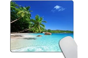 Wasach Tropical Paradise Sunshine Beach Coast Sea Palm Trees Mousepad,Custom Rectangular Mouse Pad 9.5 X 7.9 Inch (240mmX200mmX3mm)