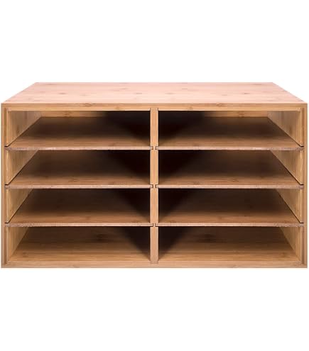 Desk Storage Organiser 5 Tier Bamboo Office Document File Organizer ...