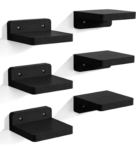 SRIWATANA Mini-Schweberegale Aus Holz – 4er-Set, 10,2 Cm, Gewaschen-weiß – Platzsparend Für Deko & Aufbewahrung