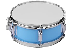 Lechnical 12inch Snare Drum Head with Drumsticks Shoulder Strap Drum Key for Student Band(Light Blue)