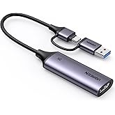 UGREEN Carte de Capture Vidéo HDMI 4K 30Hz vers USB A USB C 3.0 2K 30Hz 1080P Carte Acquisition Enregistrement Plug Play Stre