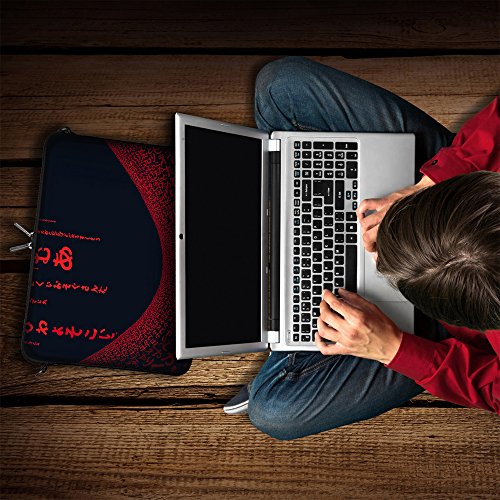 Digittrade LS109-17 Red Matrix Designer Schutzh  lle f  r Laptops und Notebooks mit einer Bildschirmdiagonale von 43 9 cm  17 3 Zoll  rot-schwarz