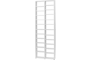 TOPKIT | Estantería Para Cd o Dvd Berlin 2010 | Medidas 208x66,5x14,3cm | Mueble de Salon | Estantería Libros | Blanco