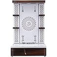 Deckrate Wooden Temple Wall Hanging & Table Top Mandir White Led Light Puja Mandir For Home & Office Decor (DESIGN 1) (48 X 30 X 16 INCH)