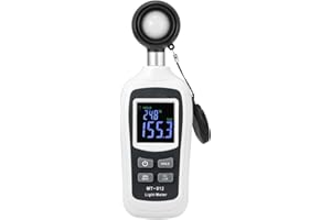 Digital Light Meter,V·Resourcing Handheld Illuminance Meter with Ambient Temperature Measurer,Range up to 200,000 Lux Luxmeter with 4 Digit Color LCD Backlight Screen