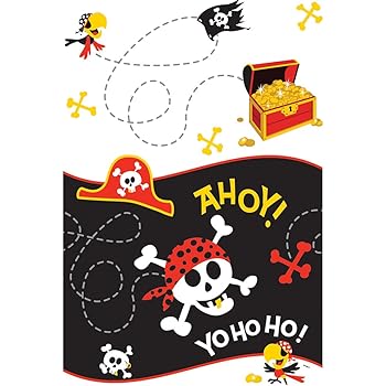 WERNNSAI Tovaglia pirata - 1 tovaglia con mappa del tesoro delle isole, decorazione per feste in acqua, rettangolare, per bambini, ragazzi, decorazione pirata, 137 x 274 cm