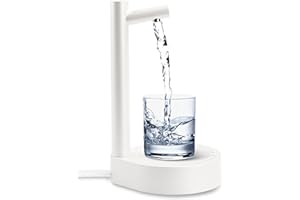 ‎HENZIN Henzin Desktop Wasserspender für Trinkwasser Wiederaufladbare Elektrischer Automatischer Getränkespender Wasserflaschenpumpe mit Ständer Mini Water Sispenser für Haus/Büro/Außenbereich (Weiß)