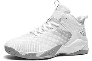 Uhclrr Chaussures D'entraînement De Basket - Ball pour Hommes à La Mode Baskets Hautes Chaussures De Course Chaussures De Course(48 EU, White)