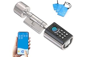 WELOCK Türschloss Fingerabdruck ToucA51,Elektronisches Türschloss Code,mit RFID Karte,APP,WiFi,Fingerabdruck Schloss Haustür IP65,Smartes Türschloss,Schließzylinder für Türen von 30-70mm,Smart Lock