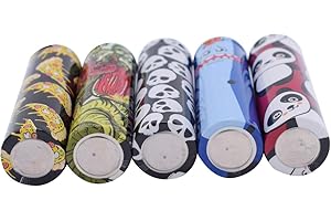 DEMON KILLER 18650 Buio Serie Batteria Pre Cut 18650 Battery Wraps Films Cover Protective Sleeve Heat Shrink Wraps Tubing Tube Film Skin for 18650 Rechargeable Batteries, 5 Styles Assorted Kit (50pezzi)