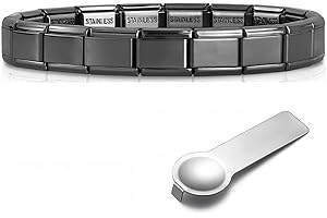 Fitbitop Italian Charms Bracelet set-9mm, Abnehmbar Italienisches Charm mit Öffnungswerkzeugen, Edelstahl Italian Charm Bracelet Charms Armband