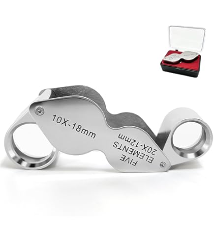 CUNTAUK Jewellers Loupe Magnifying Glass, 20X Handheld Magnifier Jewelers Loupes Magnifying Glasses With Case Applied To Science Reading Books