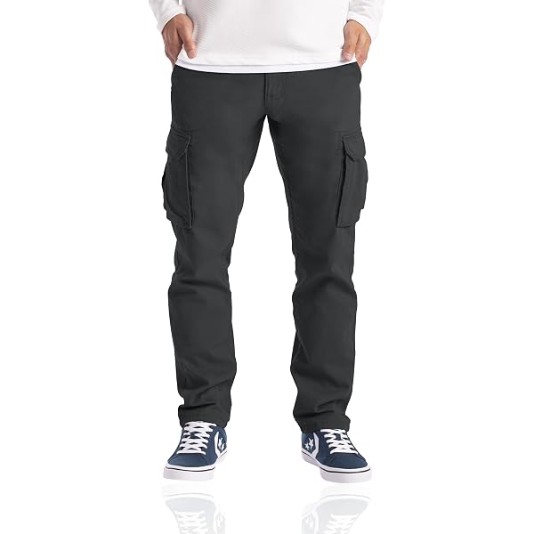 westAce Pantaloni cargo da lavoro da uomo, stile casual, con tasche per ginocchiere, 100% cotone, Beige scuro, W32 / L30