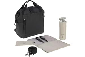 LÄSSIG Baby Wickelrucksack Wickeltasche inkl. Wickelzubehör Rucksack mit Wickelunterlage nachhaltig produziert/Goldie Up Backpack black 1103034000