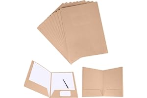 WUUOOEI Carpeta de Archivos A4, 12 Piezas Carpeta de Papel Kraft A4, Carpetas de Presentacion A4 con 2 Bolsillos, Carpetas Carton a4 con Solapa para Documentos, Reuniones, Presentaciones