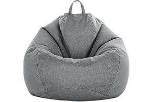 FANSU Colori Solidi Copertura per Poltrona, Sacco Puff Poltrona Senza Riempimento, Poltrona a Sacco Pigro Poltrona con Zip, Pouf Poltrona per Adulti e Bambini (70x80cm,Grigio Gentiluomo)